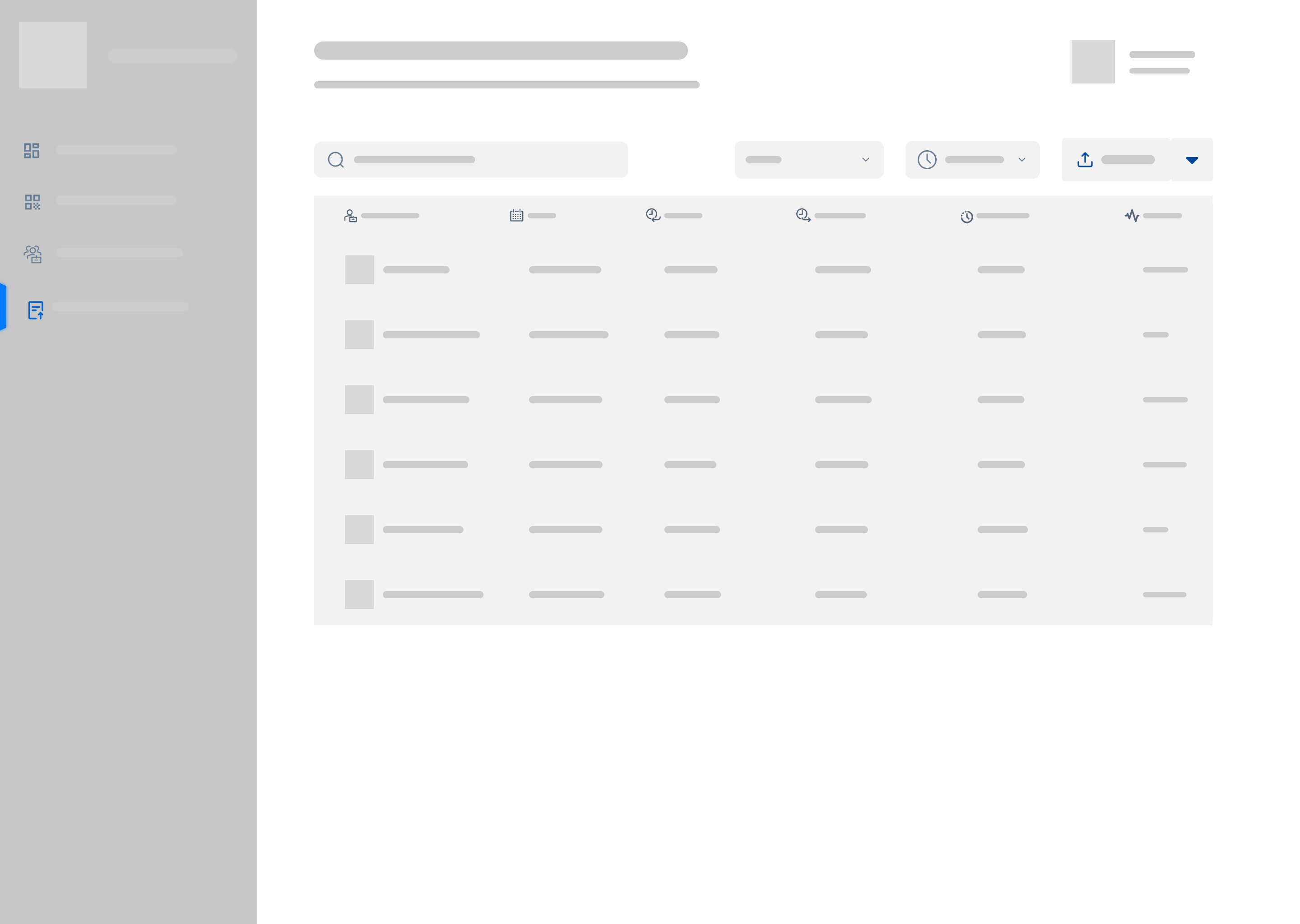 attendance logs wireframe